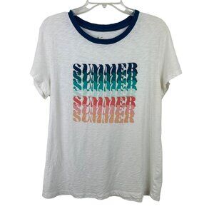 Natural Reflections Womens Size Large Summer Graphic Print T-shirt Size Large